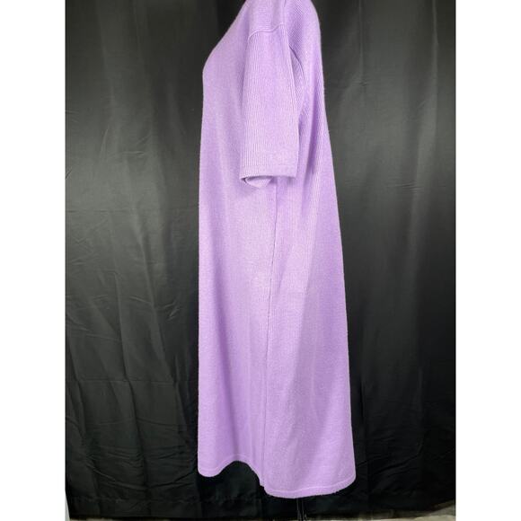 Vintage Lavender Plus Size Sweater Dress, Short Sleeves Mauroda 1x - Picture 4 of 8